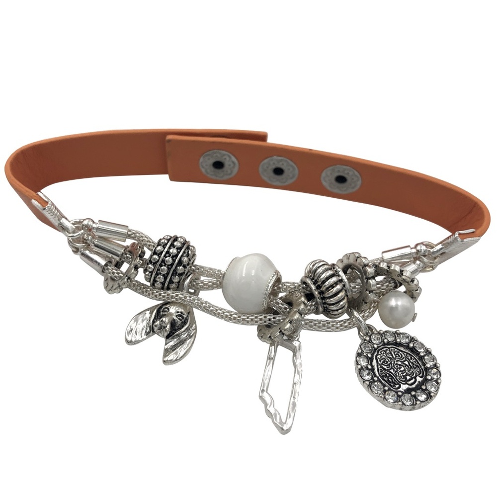 Tennessee Vols Slide Charm Faux Leather Strap Snap Bracelet